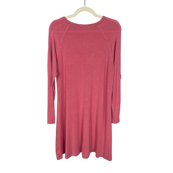 Lake Modal Spandex Long Sleeve Nightgown Pink Women's Size Small Cozy Lounge - Picture 8 of 12